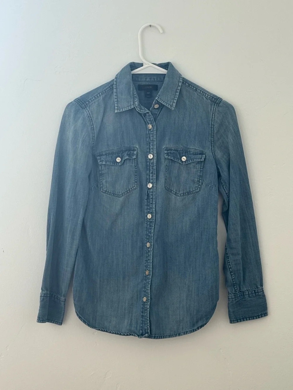 J. Crew Light Blue Denim Button-Up Shirt